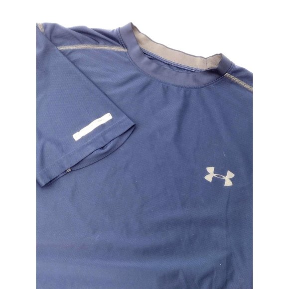 Navy Blue Under Armour Heatgear‎ Fitted Performance Shirt M - Picture 1 of 9